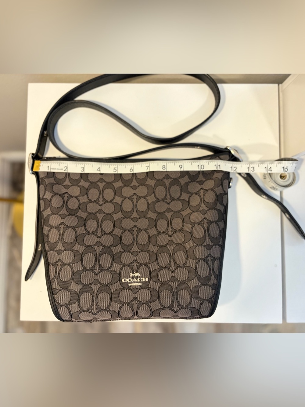 Rare Coach Signature Outline File Bag - Brown/Black - Picture 2 of 8